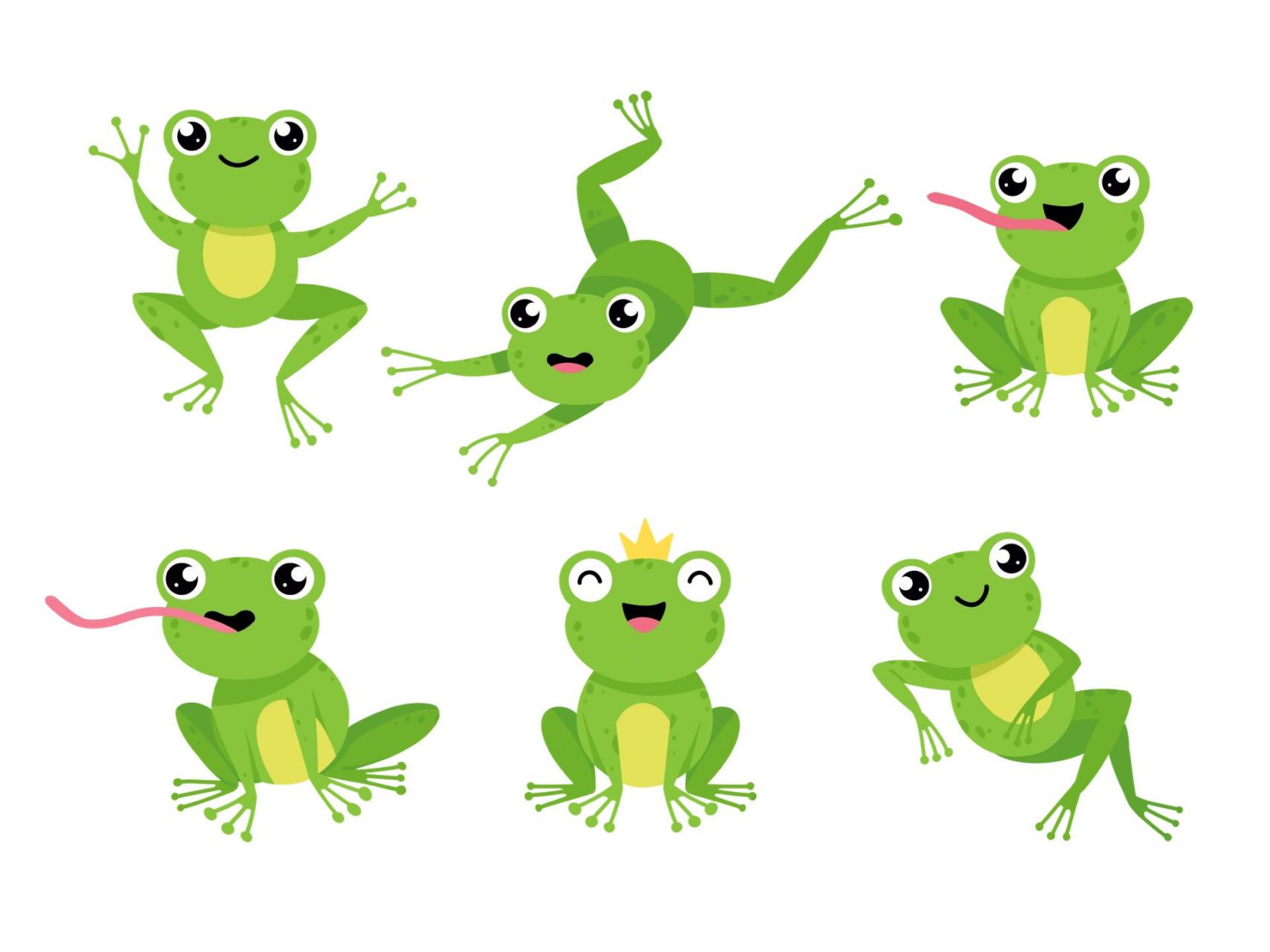 卡通动物青蛙90免抠素材97 96今日素材  08卡通青蛙跳跃动作