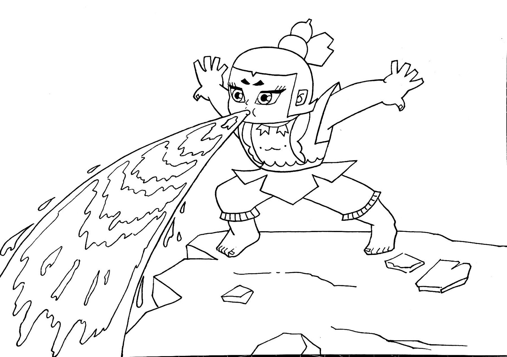 葫芦娃水娃手绘马克笔简笔画男孩动漫国漫