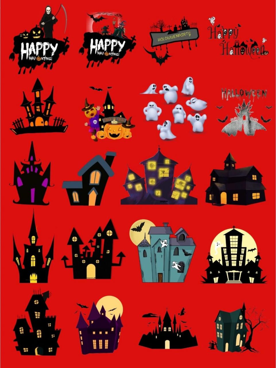 97素材库|万圣节主题免抠png手账素材② 98#萬聖節# 第②波素材来