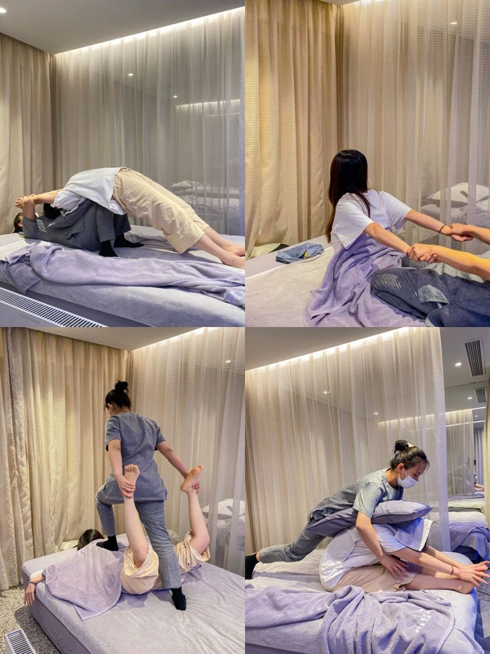 按摩的力道和手法都很ok! 还有独特的推,拉,蹬,摇,踩等