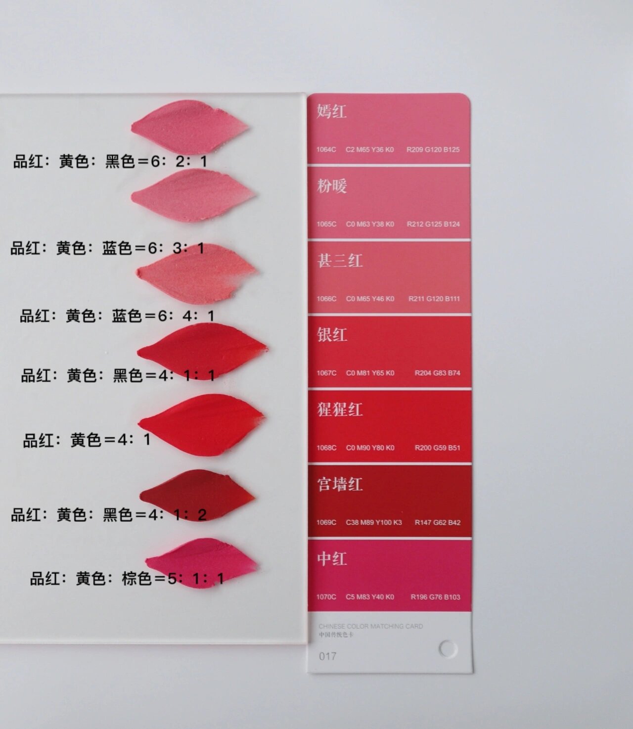 豆沙调色‖红色调色注意事项 使用材质:白豆沙 使用色素:三原色 黑棕