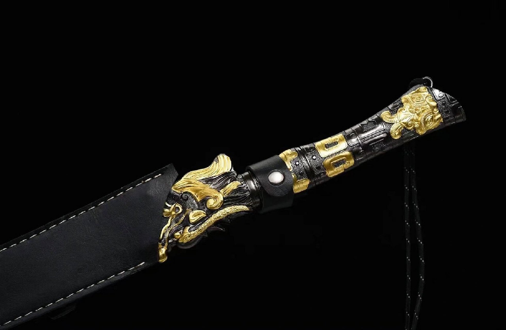 金龙剑(马来剑) 金龙剑(原色款);(未开刃)全长94cm ,韧长65cm ,柄长16