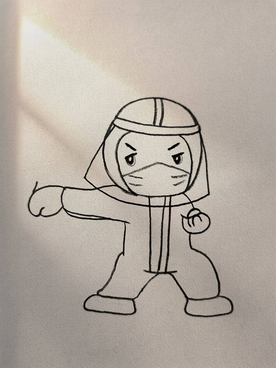 今日简笔画‖抗疫英雄(内有教程90) 没有从天而降的英雄,只有挺身而