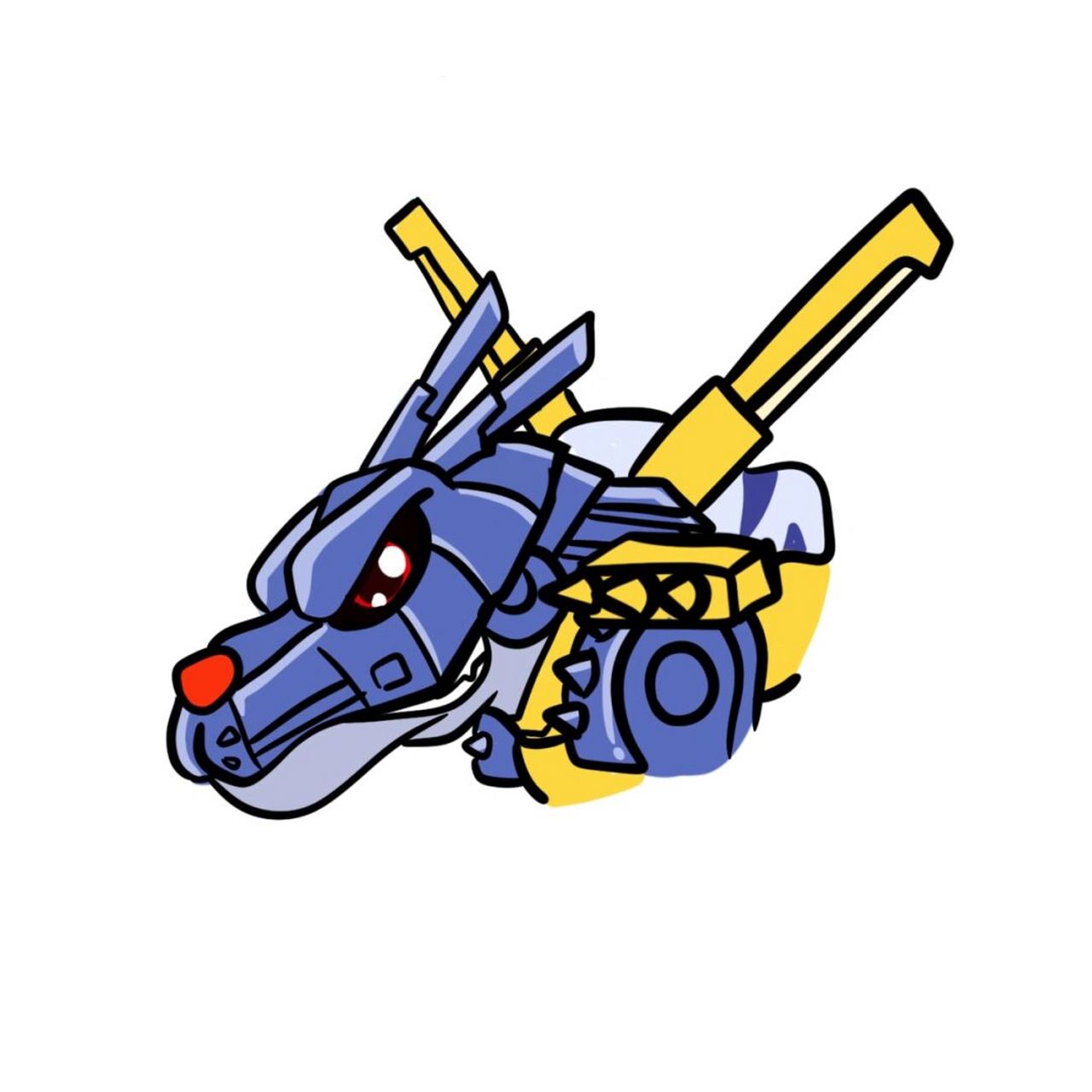 加布兽一家～#数码宝贝# #加布兽# 数码宝贝新世纪 #插画# #我是原创