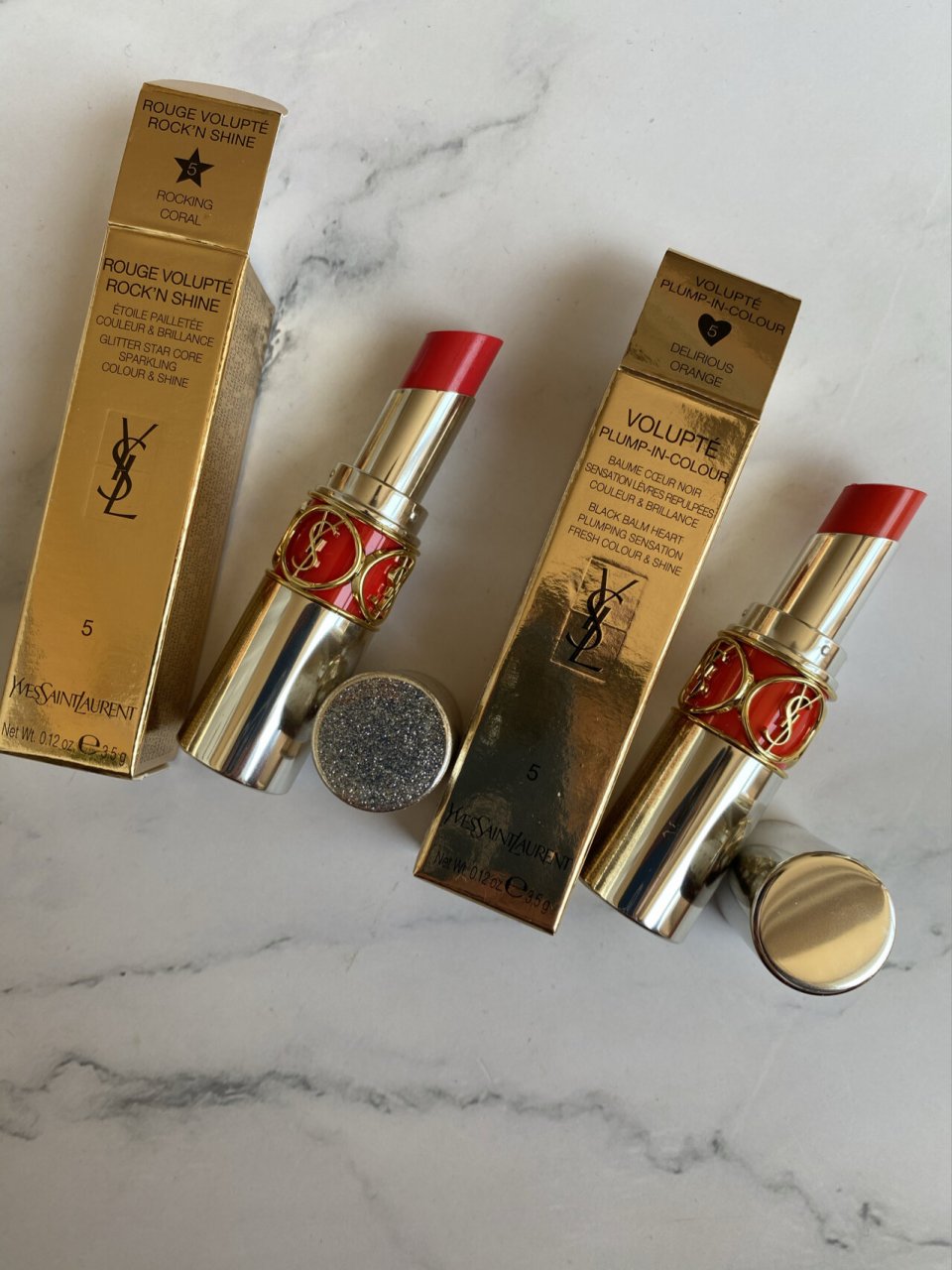 ysl 圆管口红 星星5号 心形5号 试色 ysl 圆管口红 星星5号 心形5号