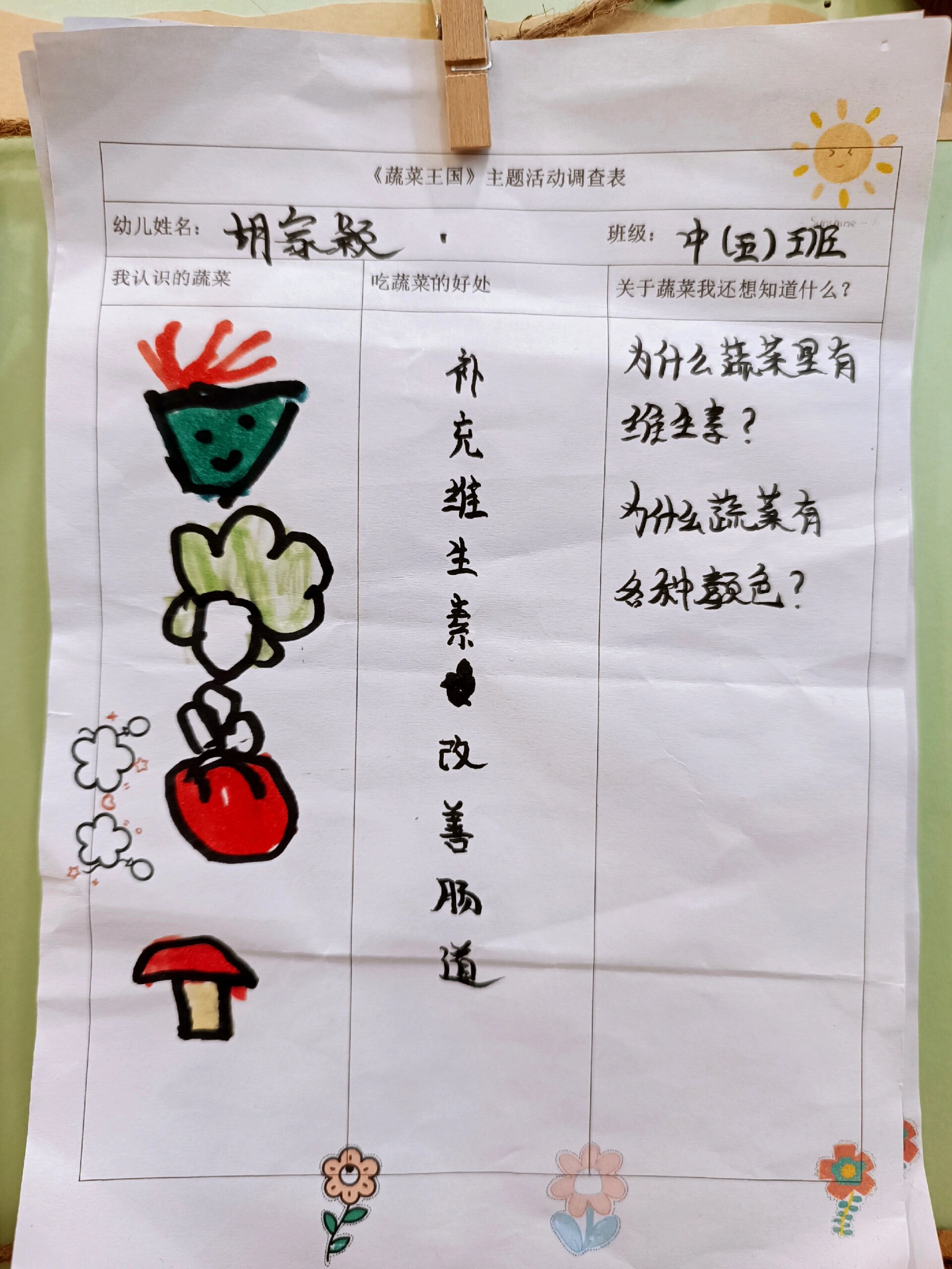 幼儿园主题环创《蔬菜》中班主题墙环境