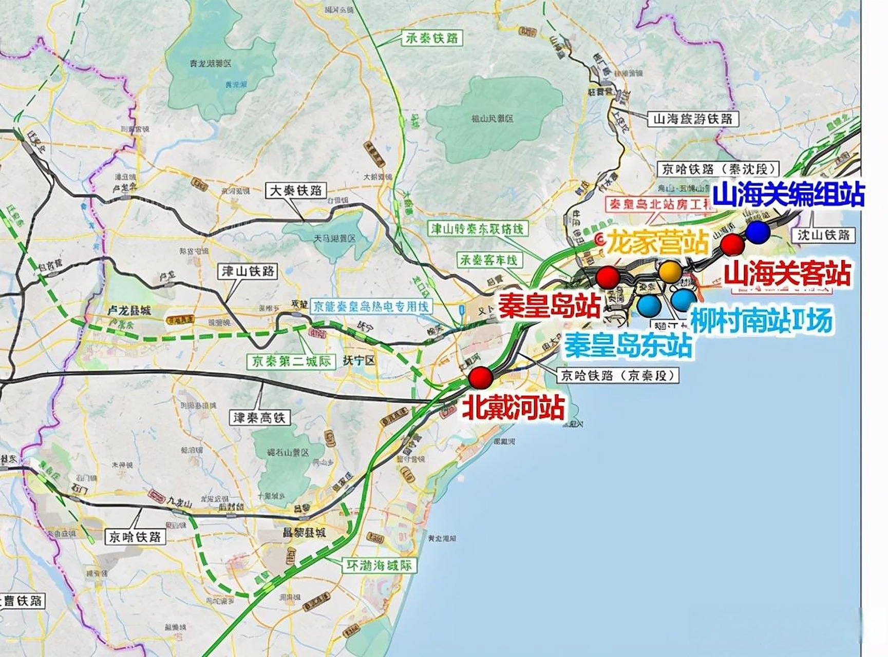 秦皇岛头条北戴河站将成为秦山地区最大的高铁站 看看这张图: 本图与