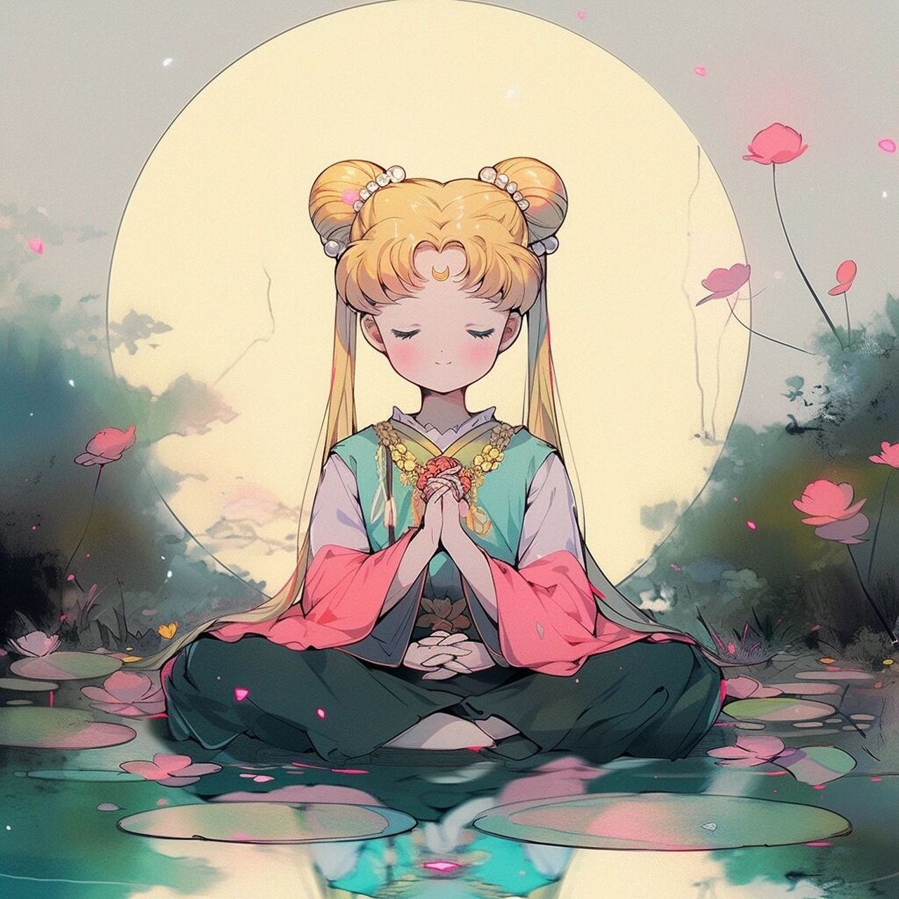 平安 | 好运 | 暴富 | 有人爱(荷花女头像)