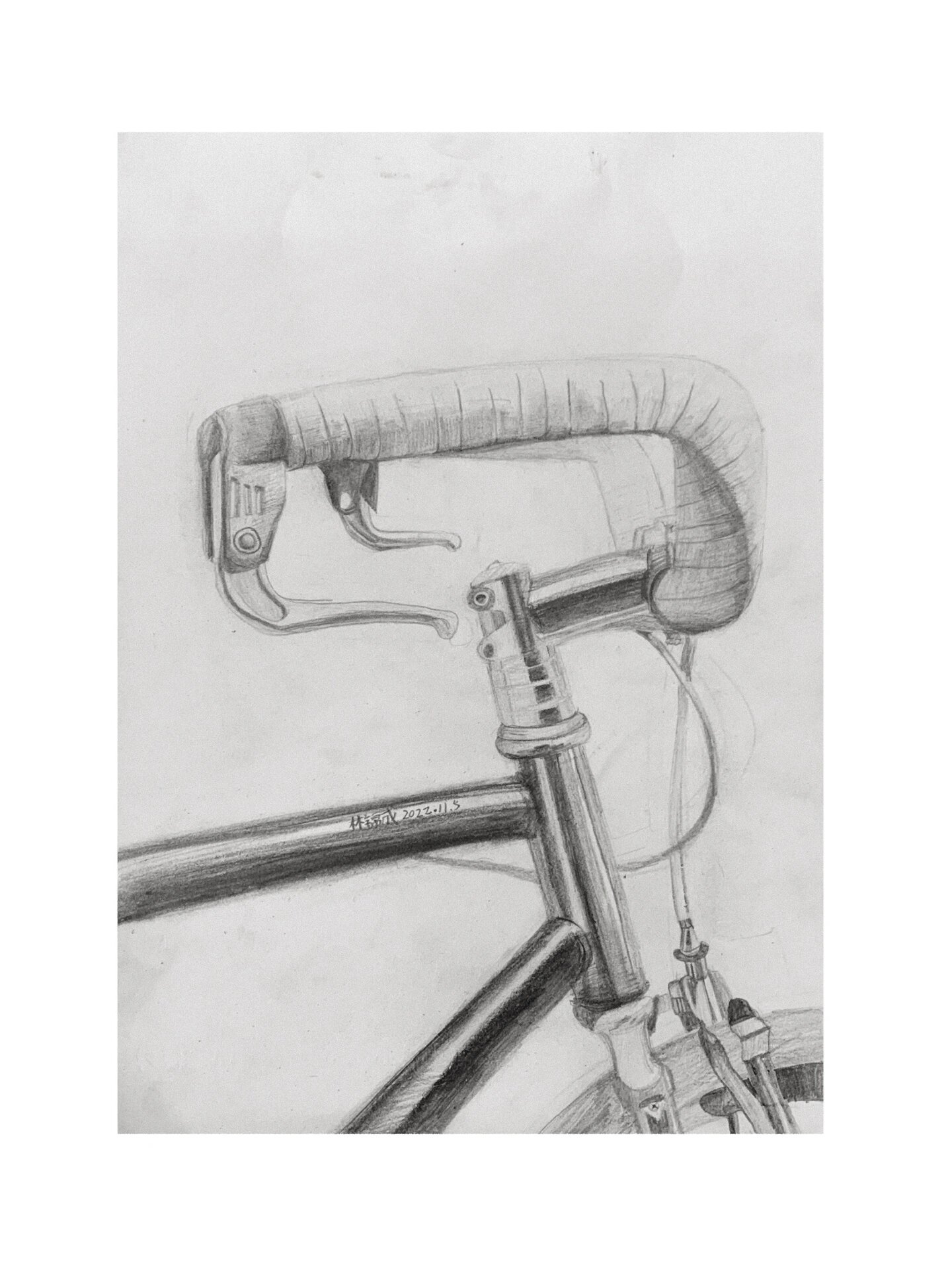 自行车局部 | 五年级素描