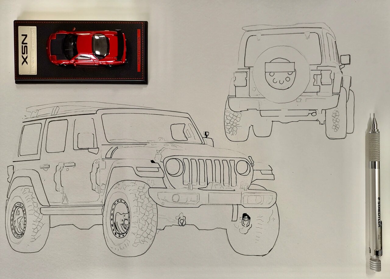 马克笔手绘-jeep牧马人