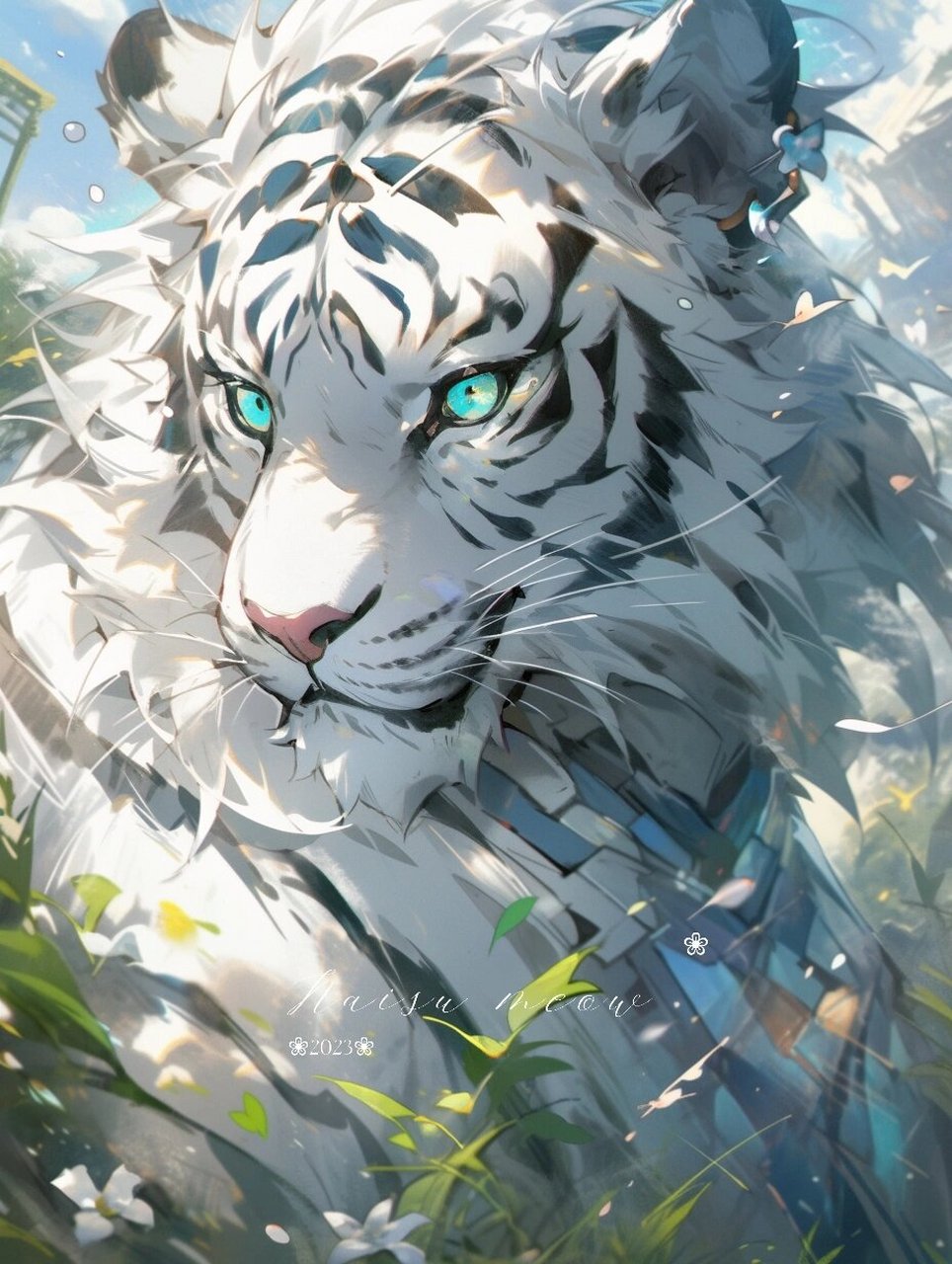 萤森之王|靓帅白虎高清兽设furry头像 90漂亮帅气的白虎真的好好看