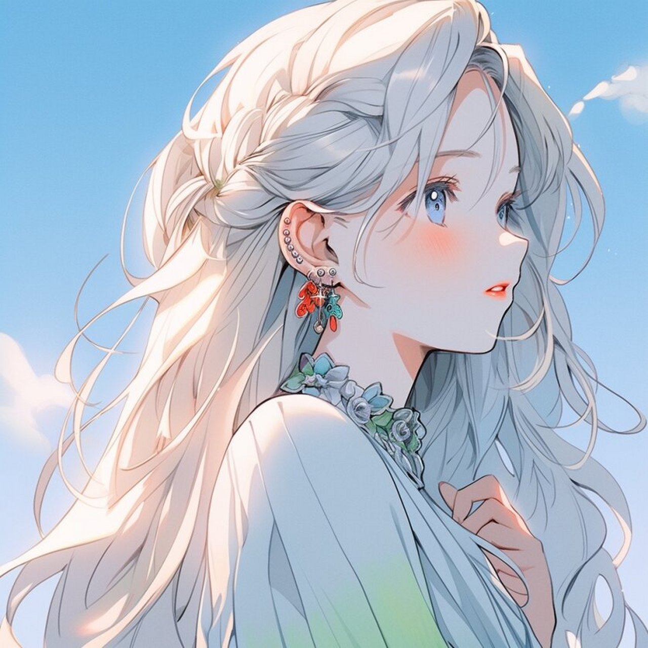 女生头像|银色系ins高级感小众可爱卡通 银色系女孩头像02