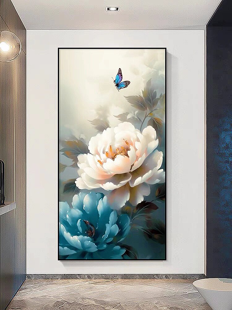 牡丹花花开富贵新中式现代简约客厅玄关挂画