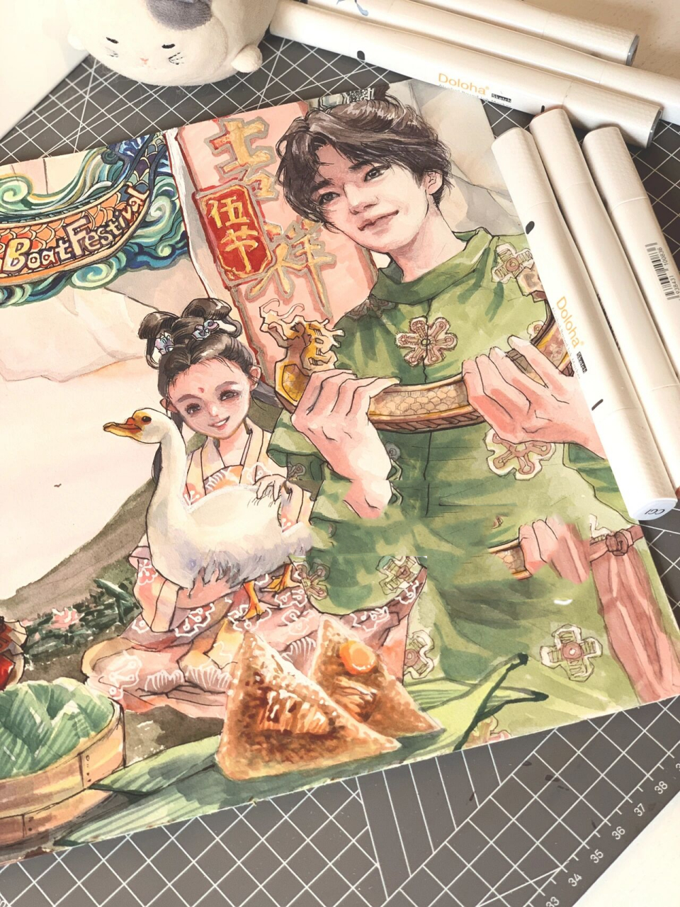 端午节手抄报完成,易烊千玺国风少年版 终于肝完了!