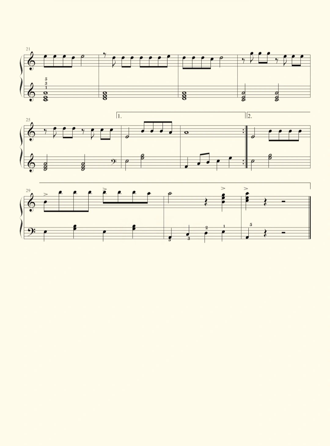 采蘑菇的小姑娘#弹唱#简谱 五线谱