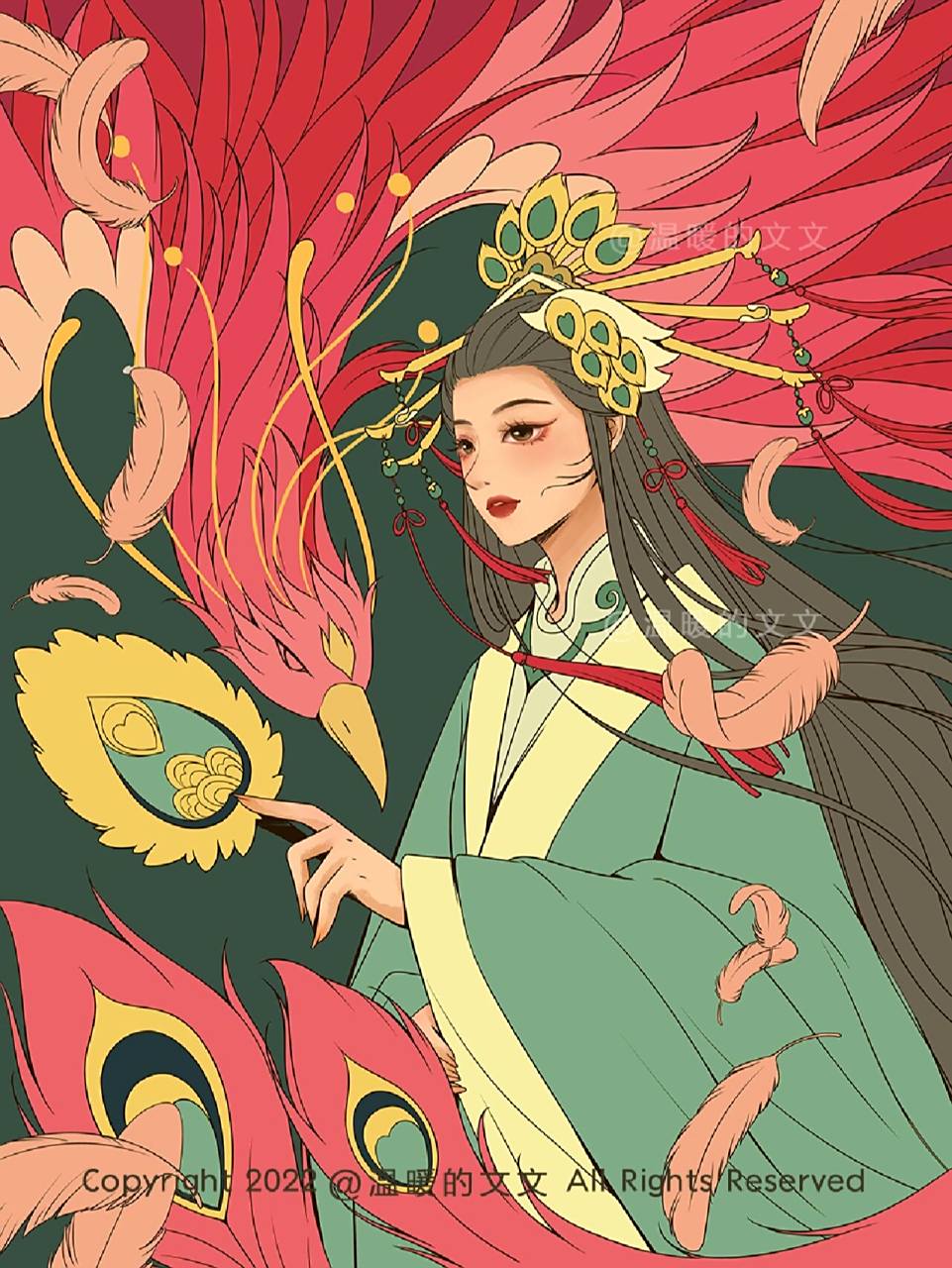 山海经拟人—凤凰 09 附步骤 山海经异兽拟人  山海灵韵系列——凤凰