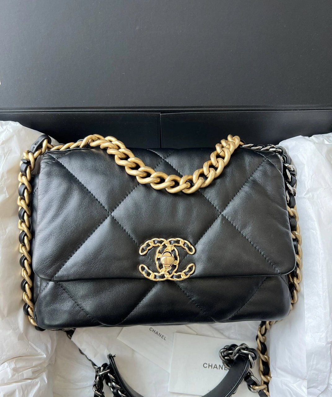 香奈儿包包最懂女人心 #香奈儿包包# chanel黑金19bag