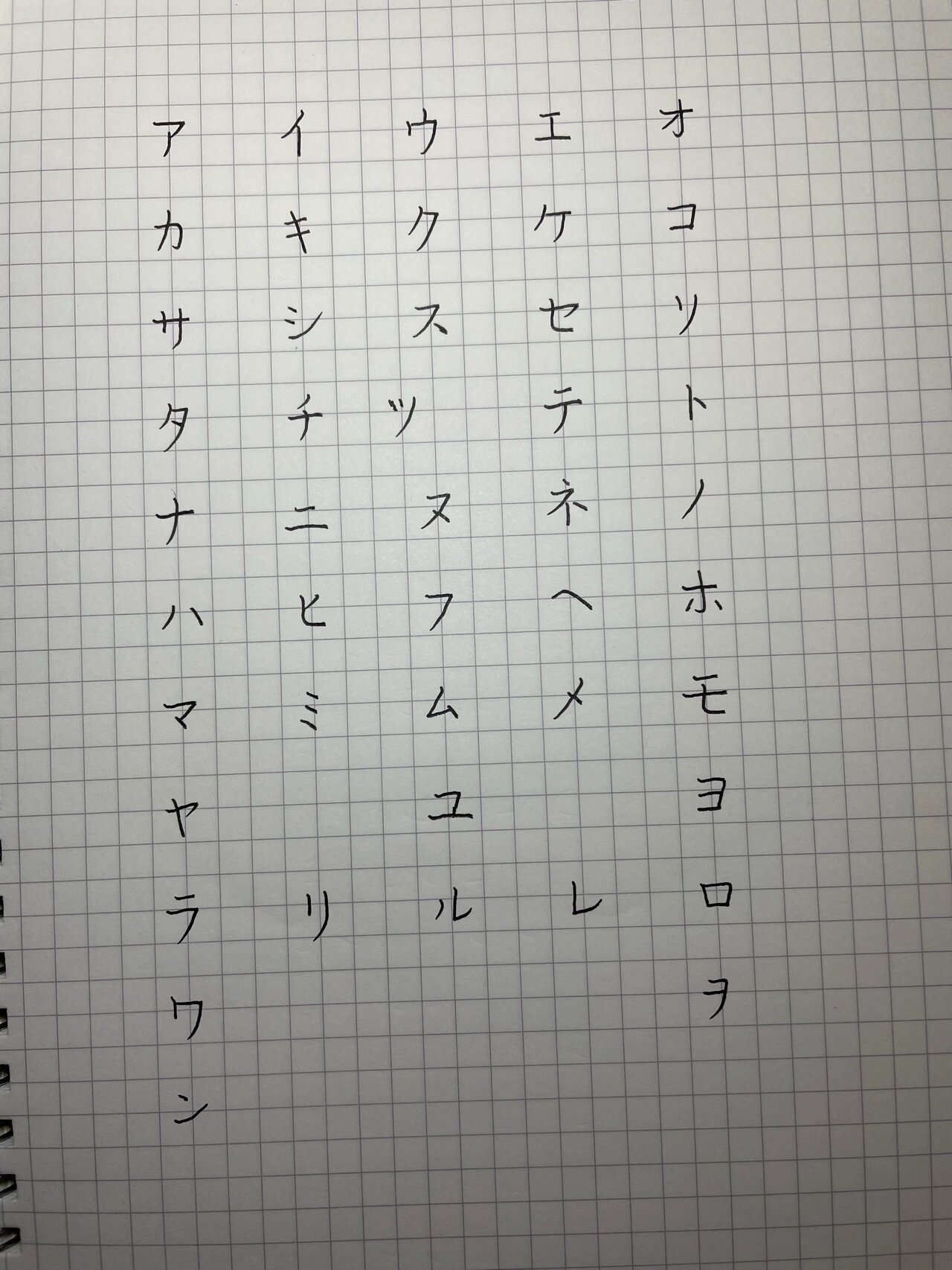 日语五十音图手写