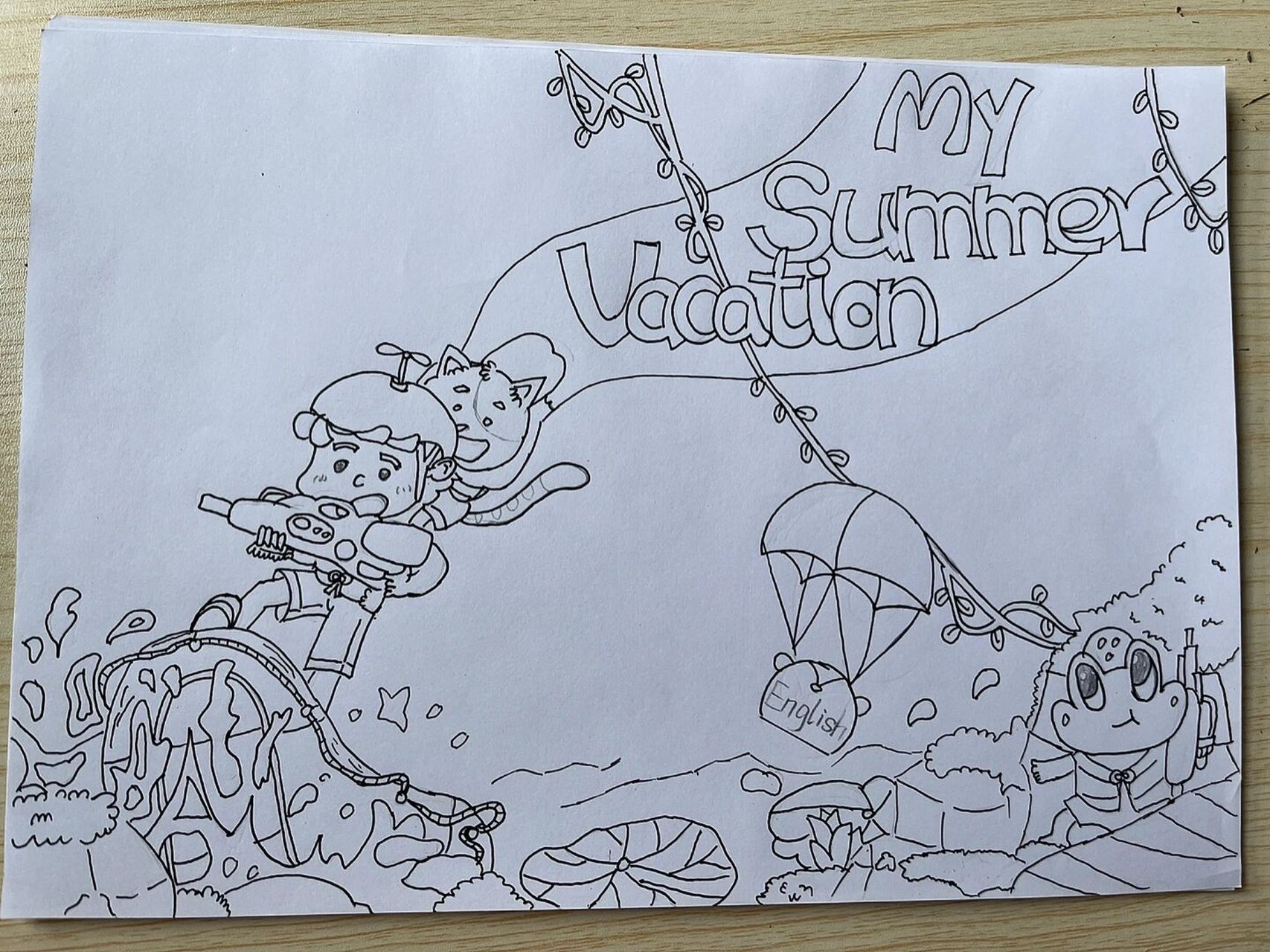 手抄报《my summer vacation》 最近爱上了手抄报