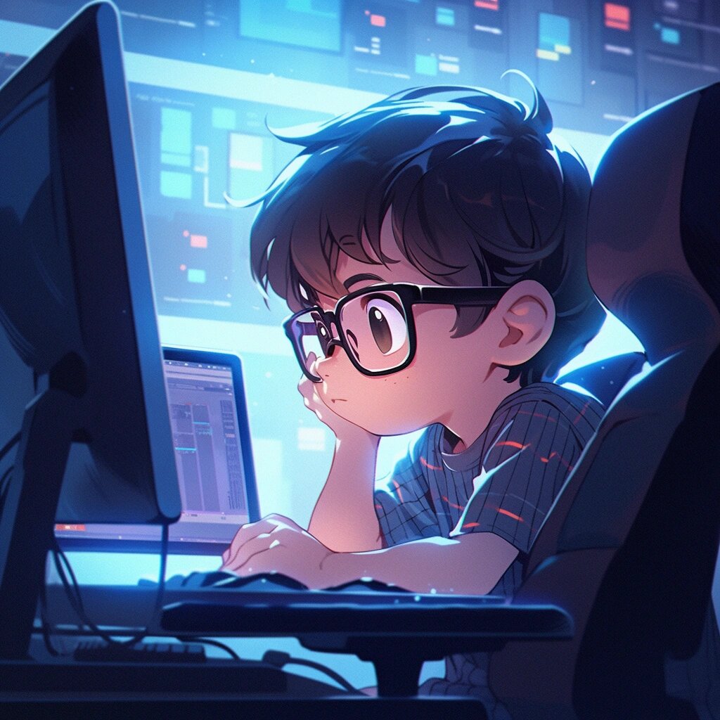 科技感拉满的男程序员头像