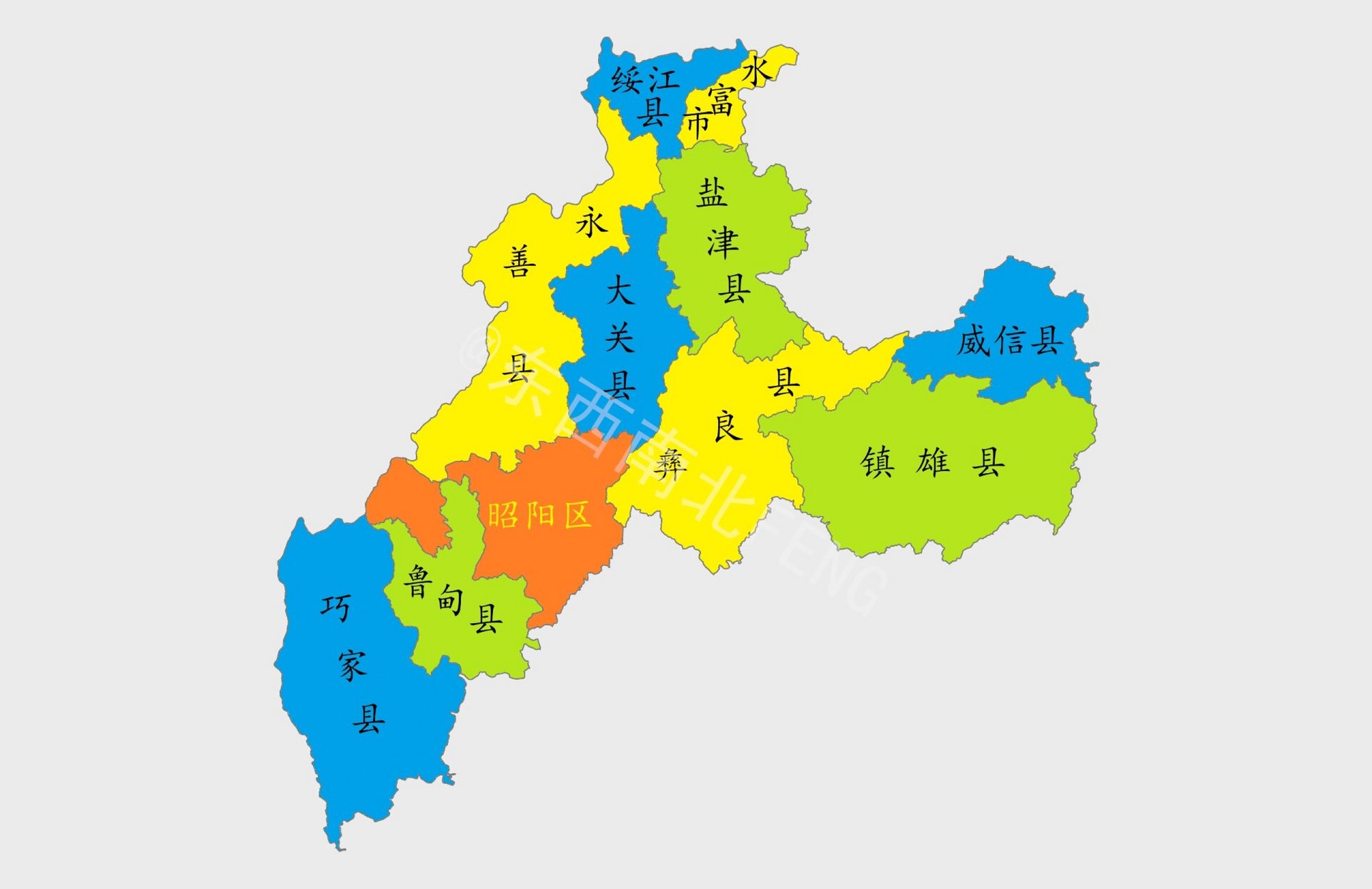 云南行政区划地图 昭通位于云南省东北部,金沙江下游右岸,地处云,贵