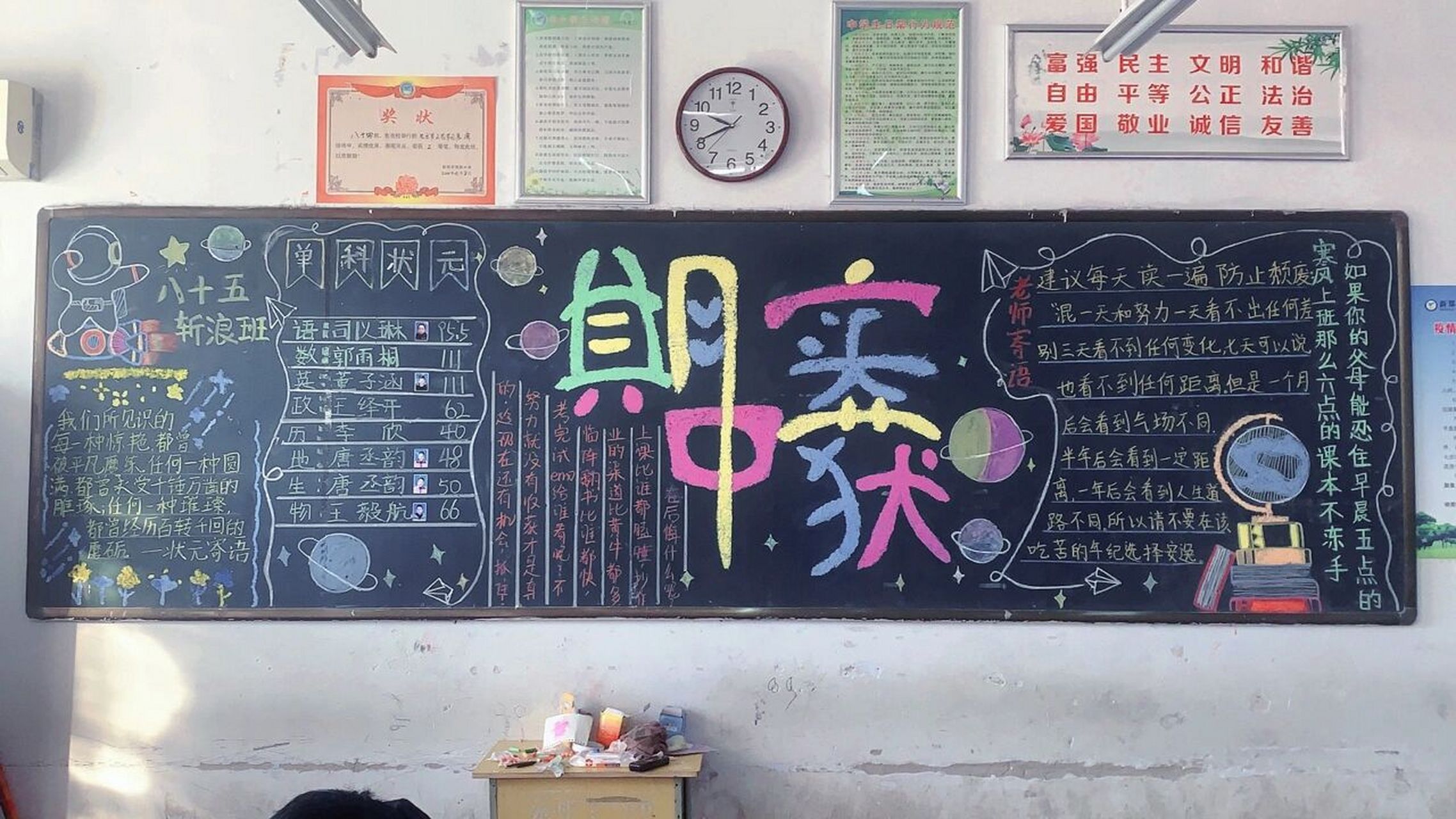 "总结反思 不断超越"期中黑板报 我们班的黑板报每次都深得我心哈哈哈