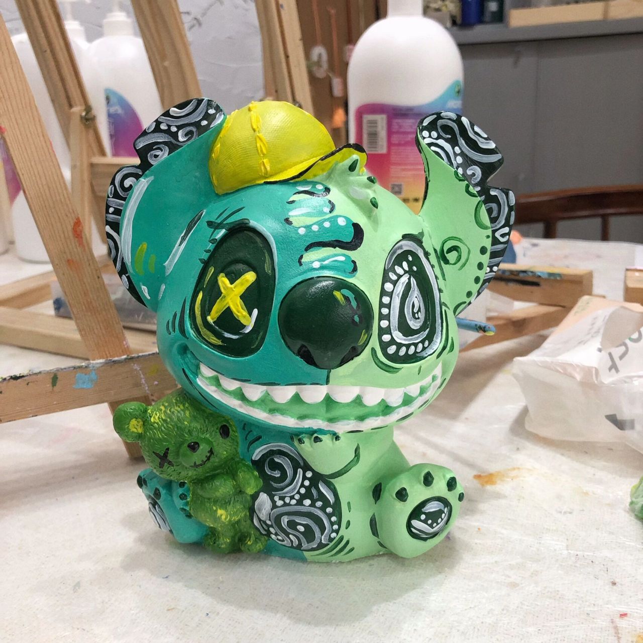 石膏娃娃史迪仔(附步骤/调色教程) 史迪仔石膏娃娃 颜色教程如下