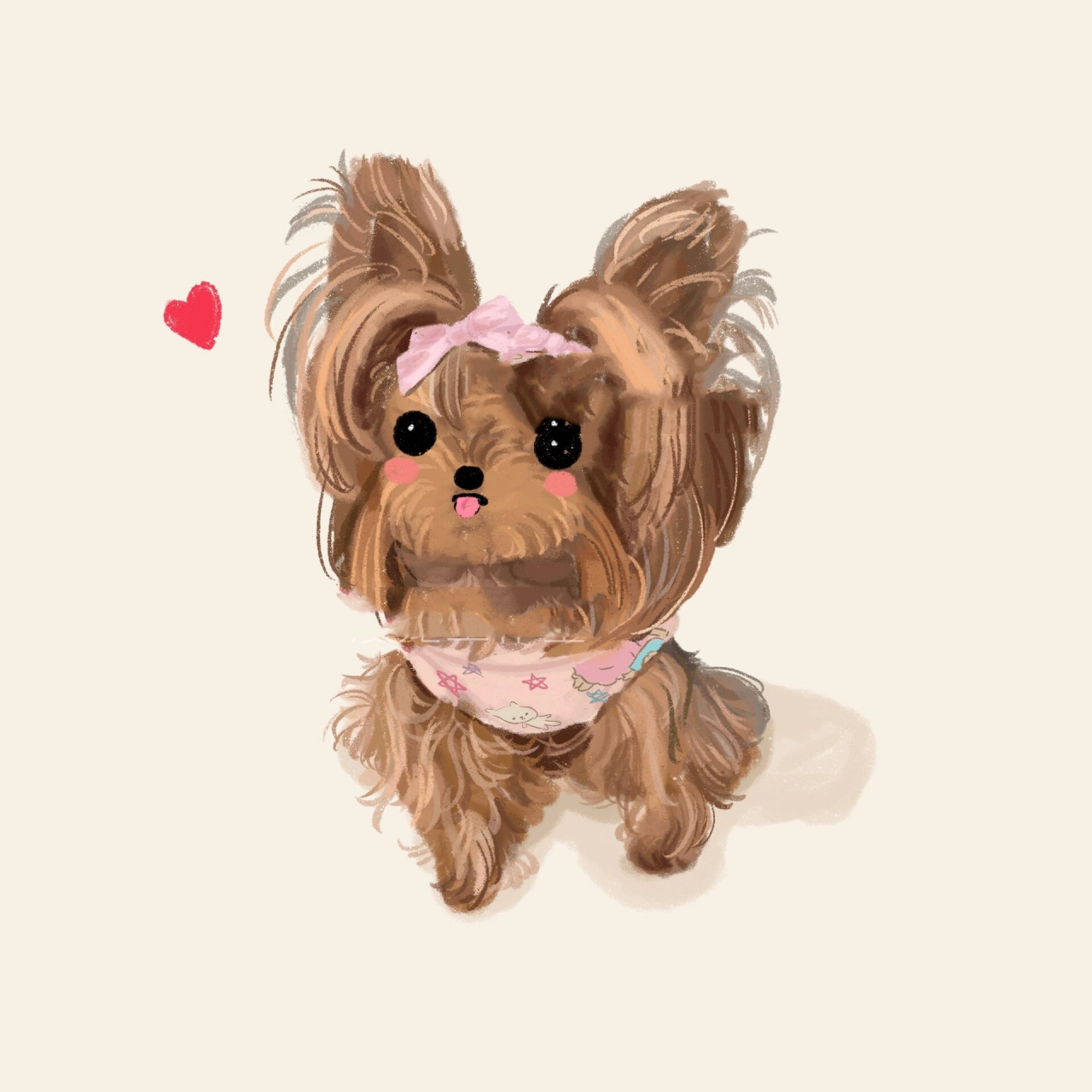 宠物定制|爱吐舌的约克夏卖萌头像合集 画风为可爱插画风,非一比一