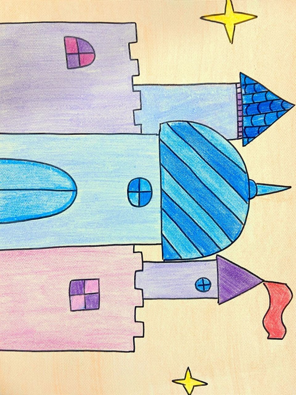 少儿卡通 儿童画 儿童简笔画 城堡