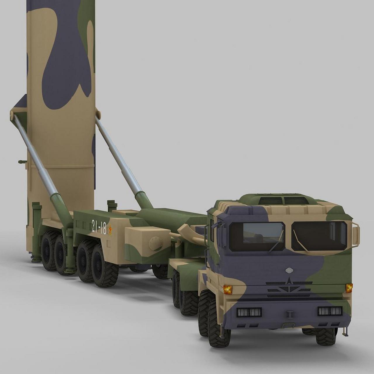 东风-31型洲际弹道导弹.重量42吨  长度13.