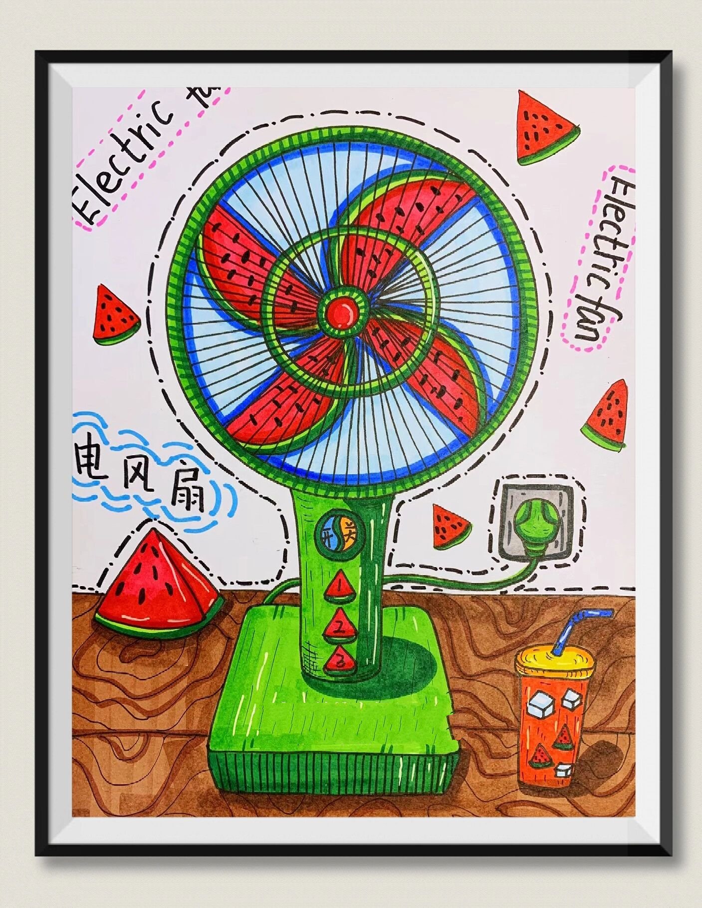 儿童创意美术《电风扇》