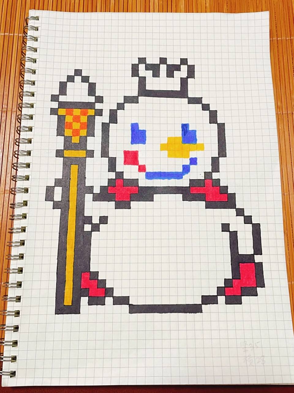 像素画临摹01 雪王 笔:touch mark动漫油性80色 本子:b5网格本 格子