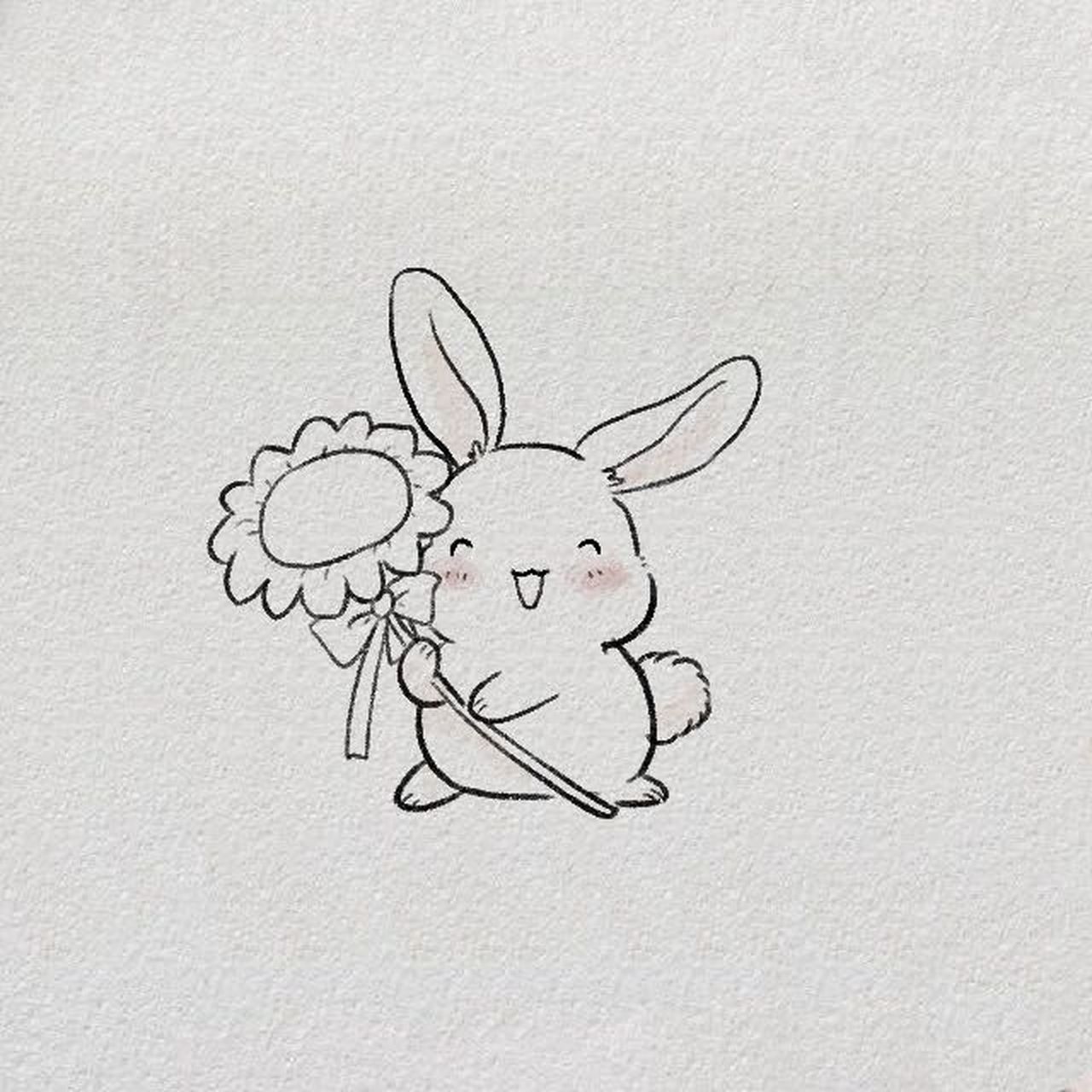 简笔画大全36 小了白了兔,白了又了白 #临摹画步骤# #简笔画教程
