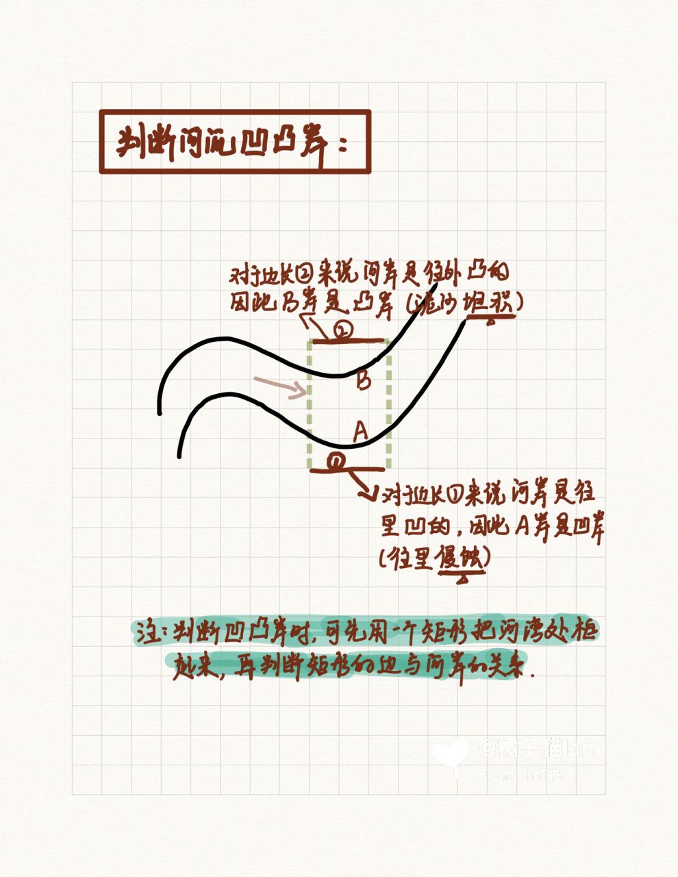 如何判断河流凹凸岸 分享便于易记的方法,或者你看a