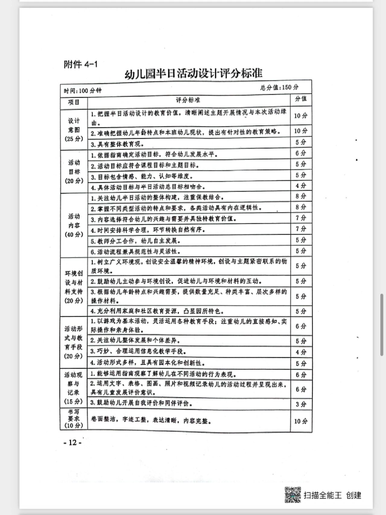 技能大赛评分表模板图片