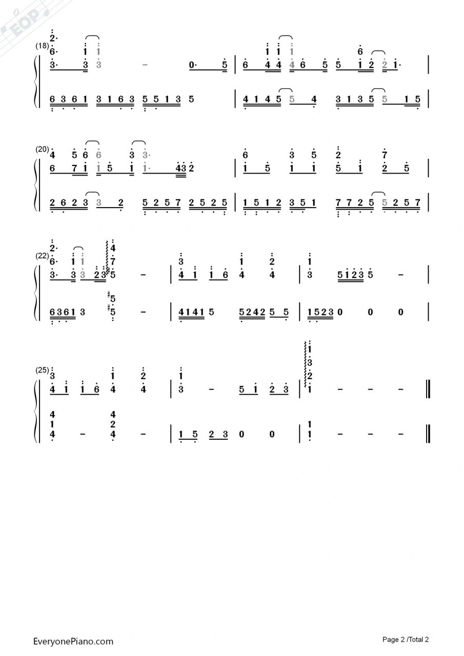 《借过》双手钢琴简谱