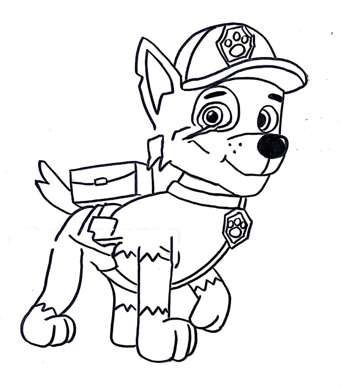 汪汪救援队灰灰(绿色)简笔画教程步骤