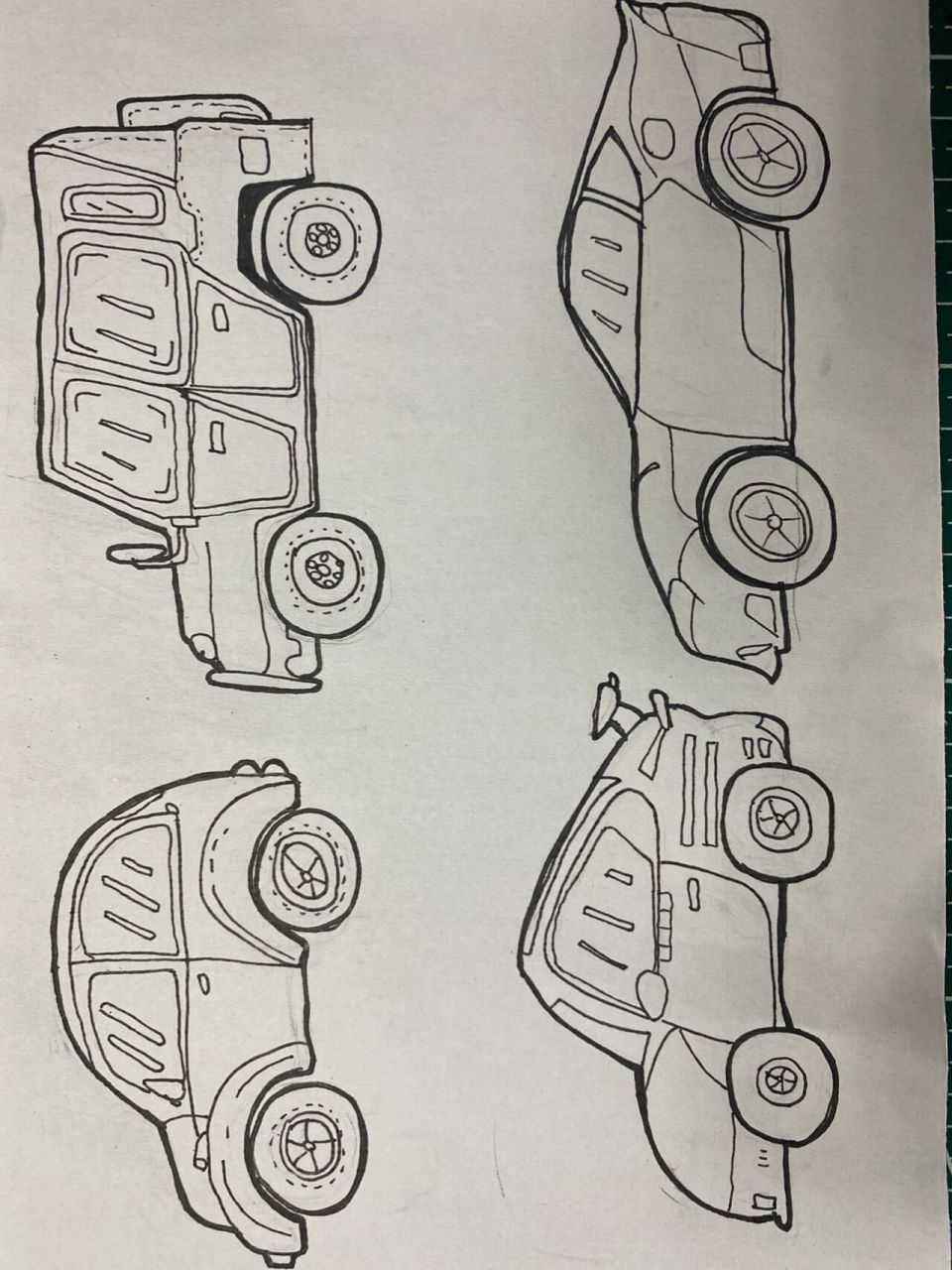 儿童创意画-小汽车 小汽车素材工具:彩铅