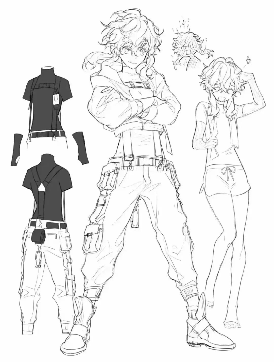 二次元男生服饰绘画参考素材