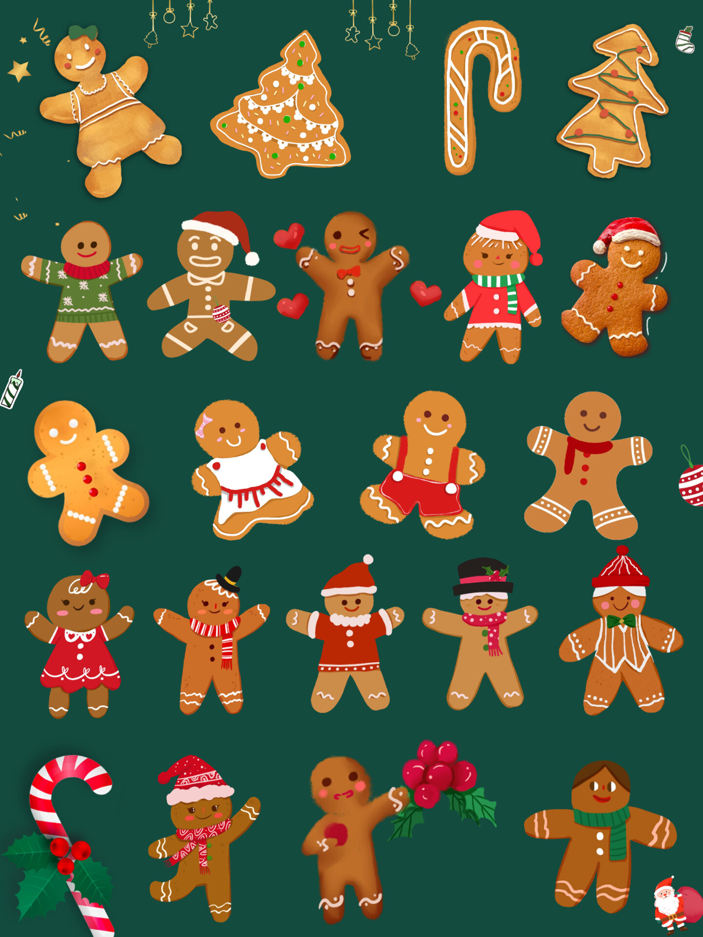 90圣诞素材|989315爱q萌姜饼人素材|免抠素材 90今日分享