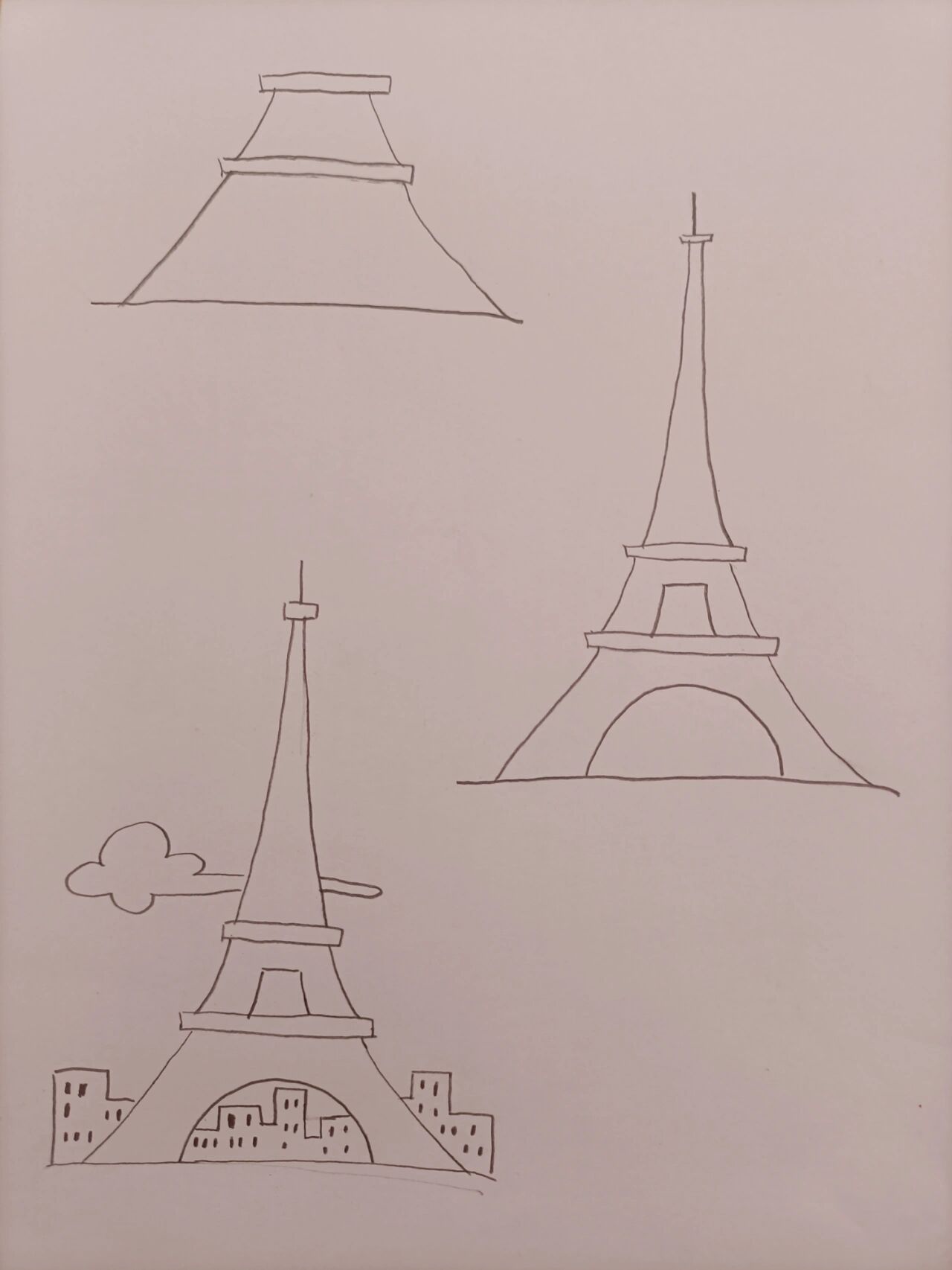 简笔画(25)埃菲尔铁塔