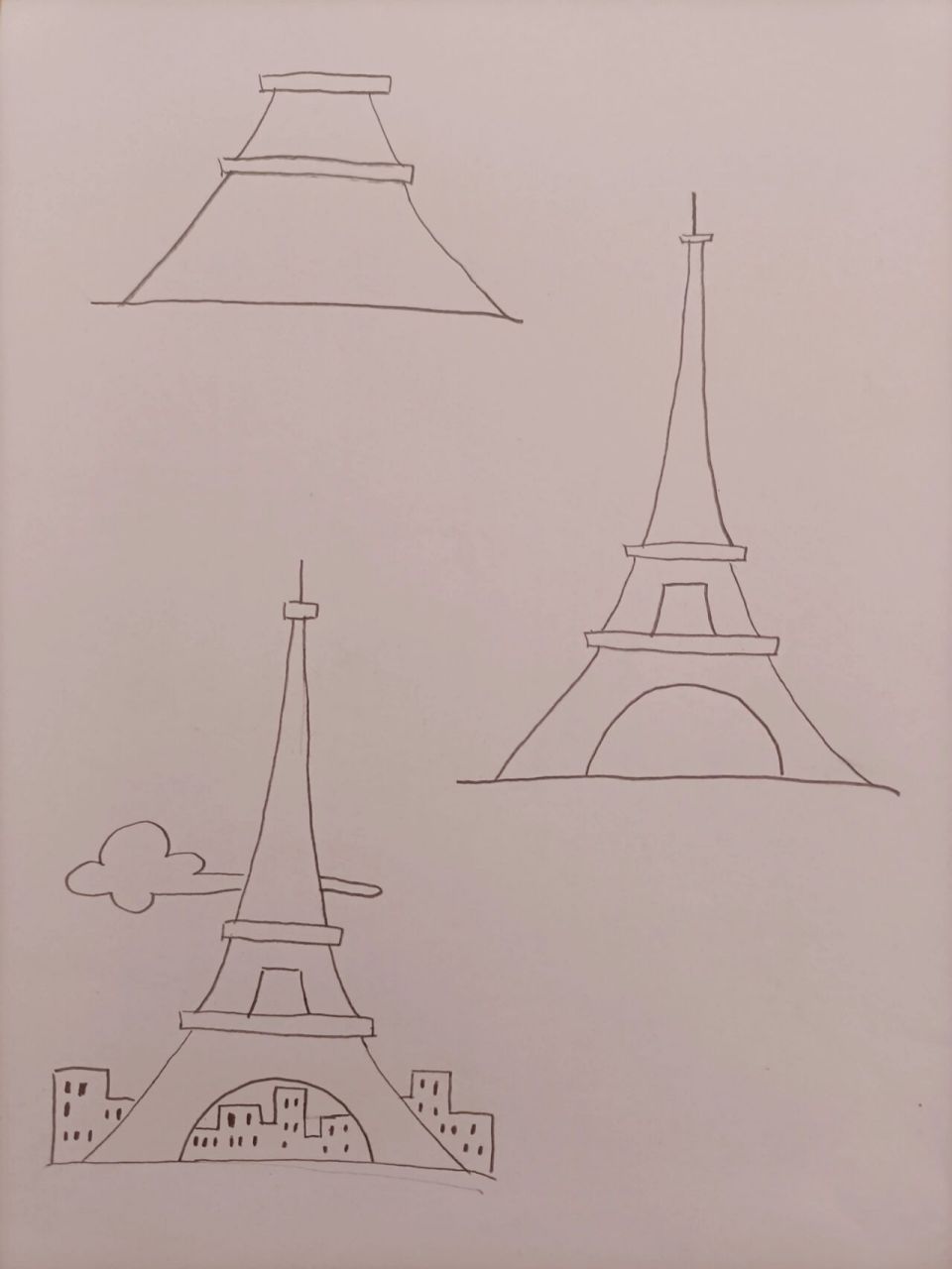 埃菲尔铁塔简笔画教程图片