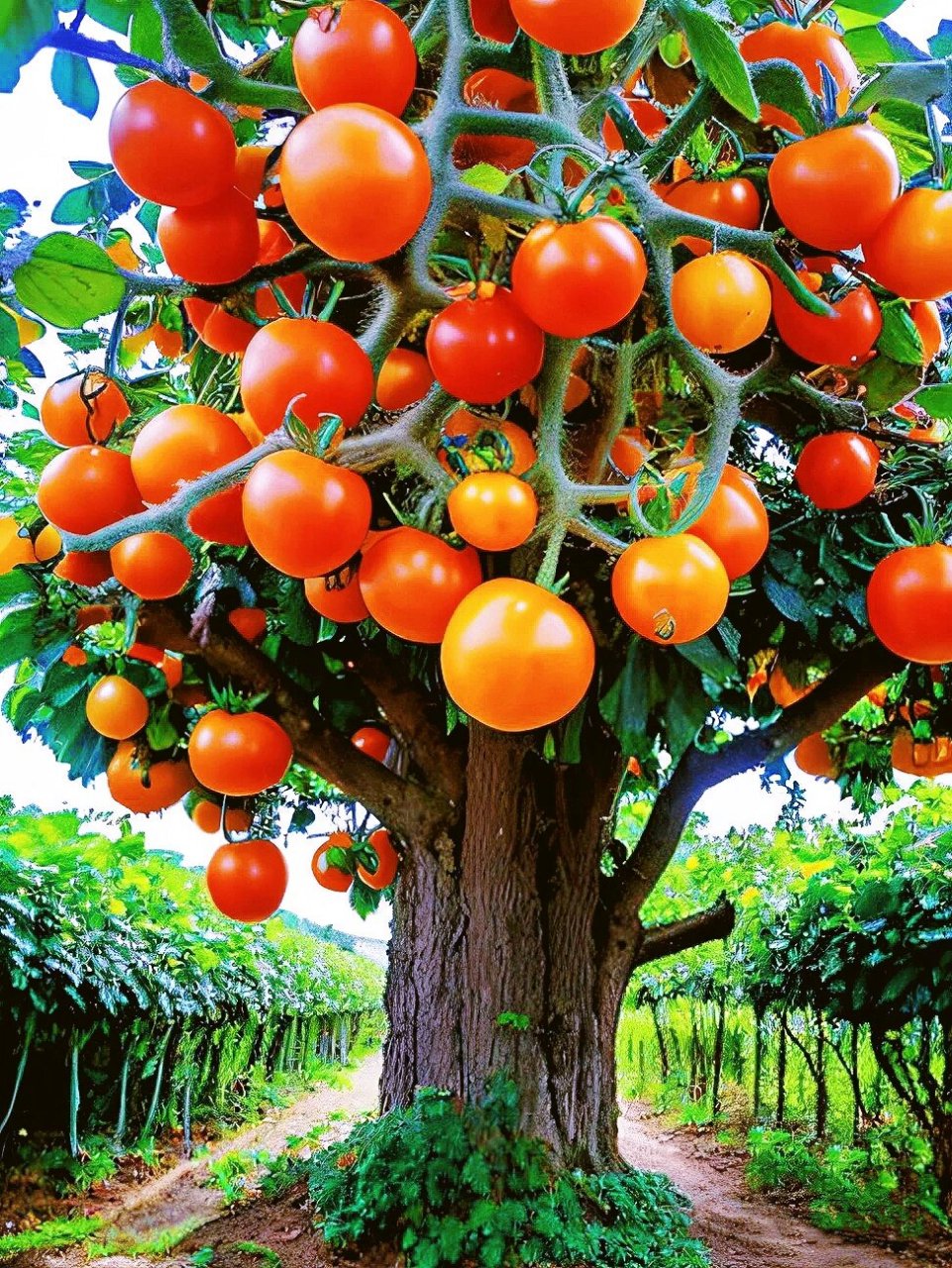 长在大树上的小番茄9797 有个院子种95自己喜欢7815的水果