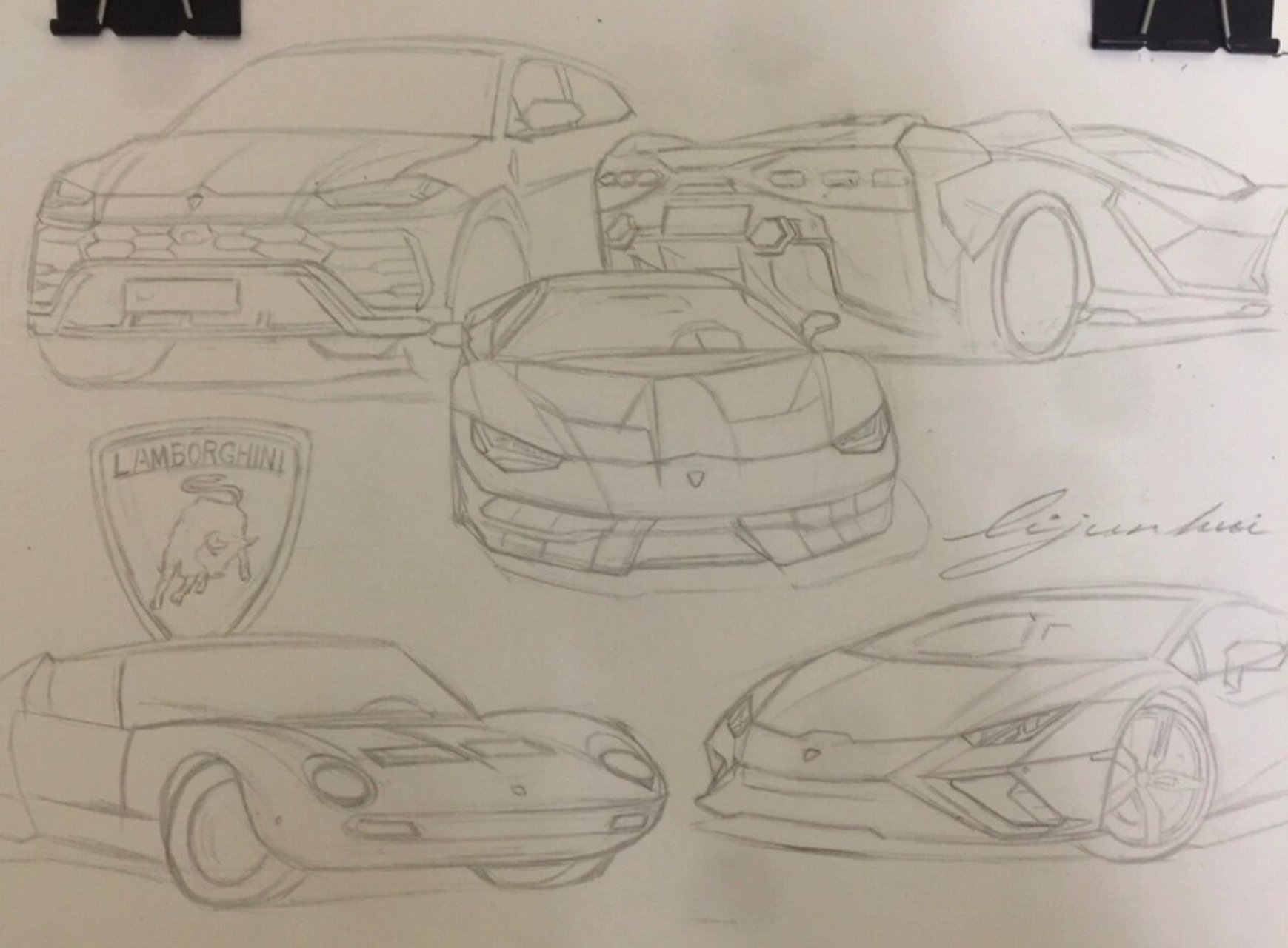 三年前画的兰博基尼起稿