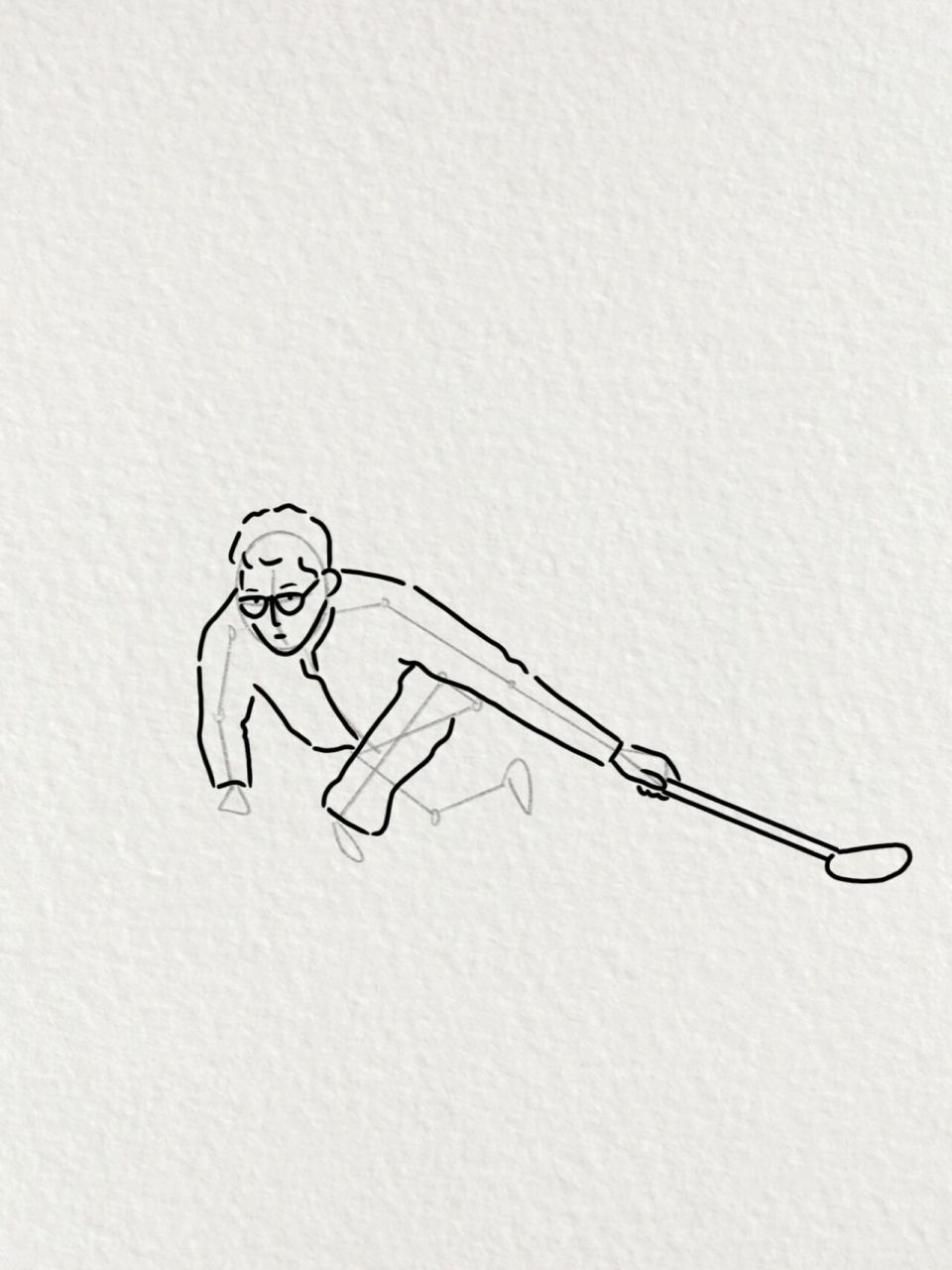 跟极简手绘一起画|冬奥会冰壶00-凌智 照片转手绘,简笔插画含步骤