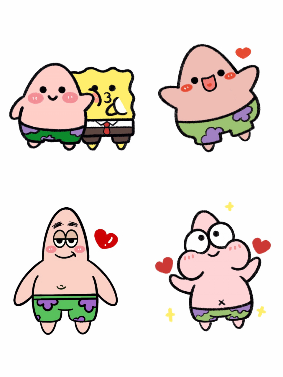 手残党学简笔画附教程7315可爱派大星画法合集 之前一直有小可爱