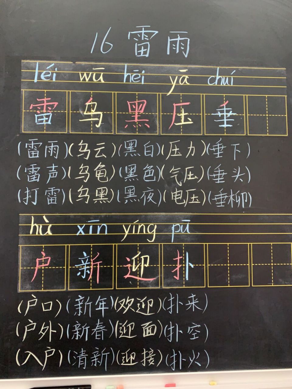 二年级下册16《雷雨》课堂笔记 #课堂笔记# #课堂# #笔记# #语文笔记