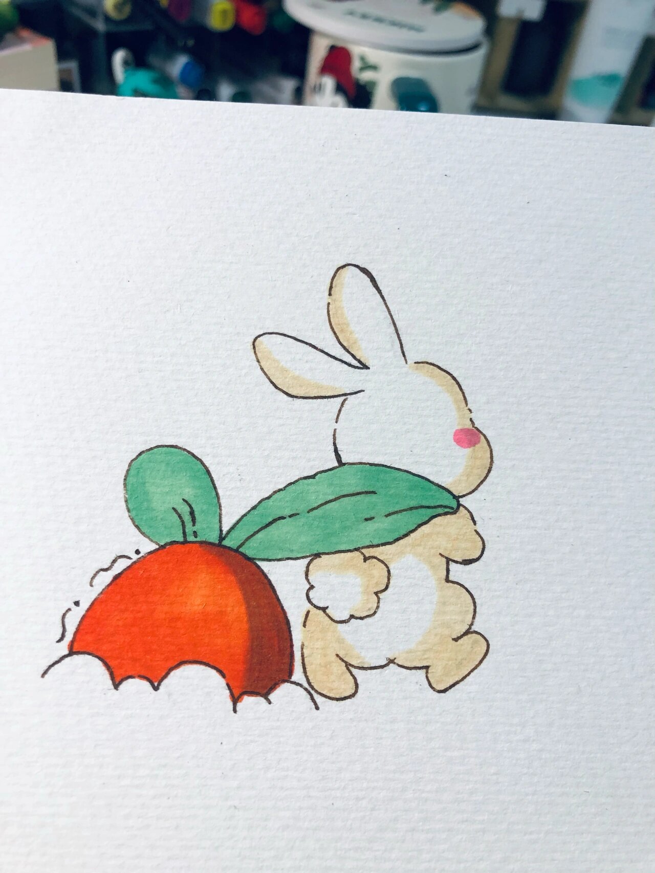 简笔画92小兔子拔萝卜