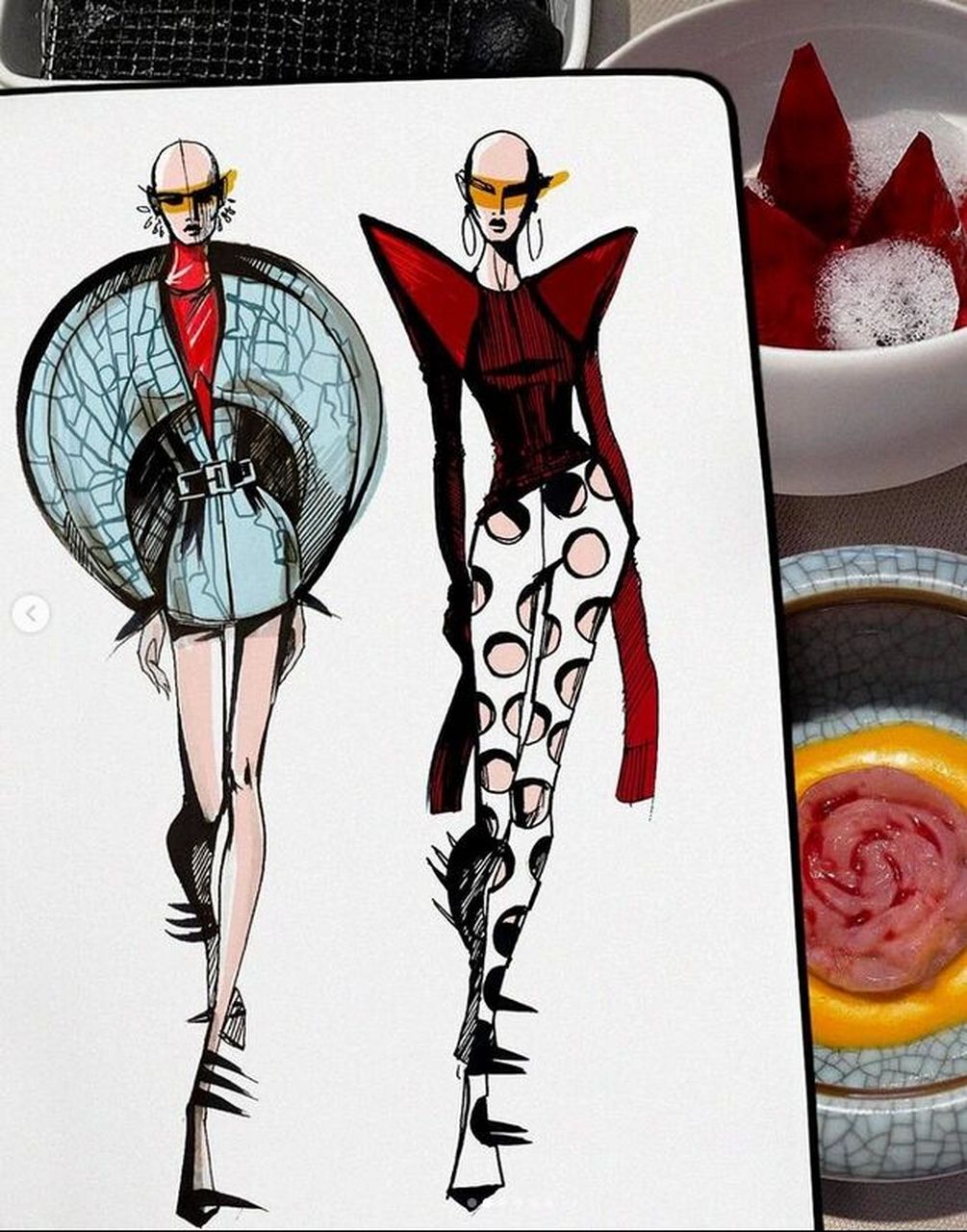 分享一些设计师好掌握,又风格明显的时装画 服装设计手稿分享|melique