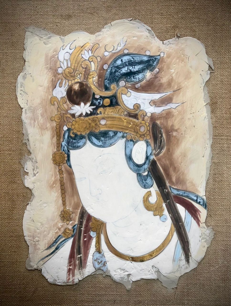 敦煌泥板壁画 ·水月观音  绘制过程